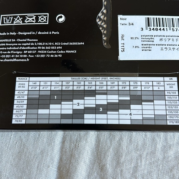 CHANTAL THOMASS HOSIERY NWT FISHNET STAY UPS SIZE 3-4, BLACK - Picture 3 of 3
